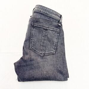 Rag & Bone Cate Mid-Rise Skinny Black Opal Charcoal Wash Denim Jeans SIze 28